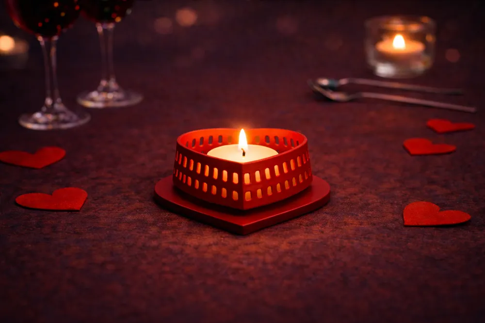 Love Tea Light 3D Printed Decorative for Faux or Dried Flowers