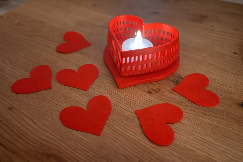 Love Tea Light 3D Printed Decorative for Faux or Dried Flowers - Image 2