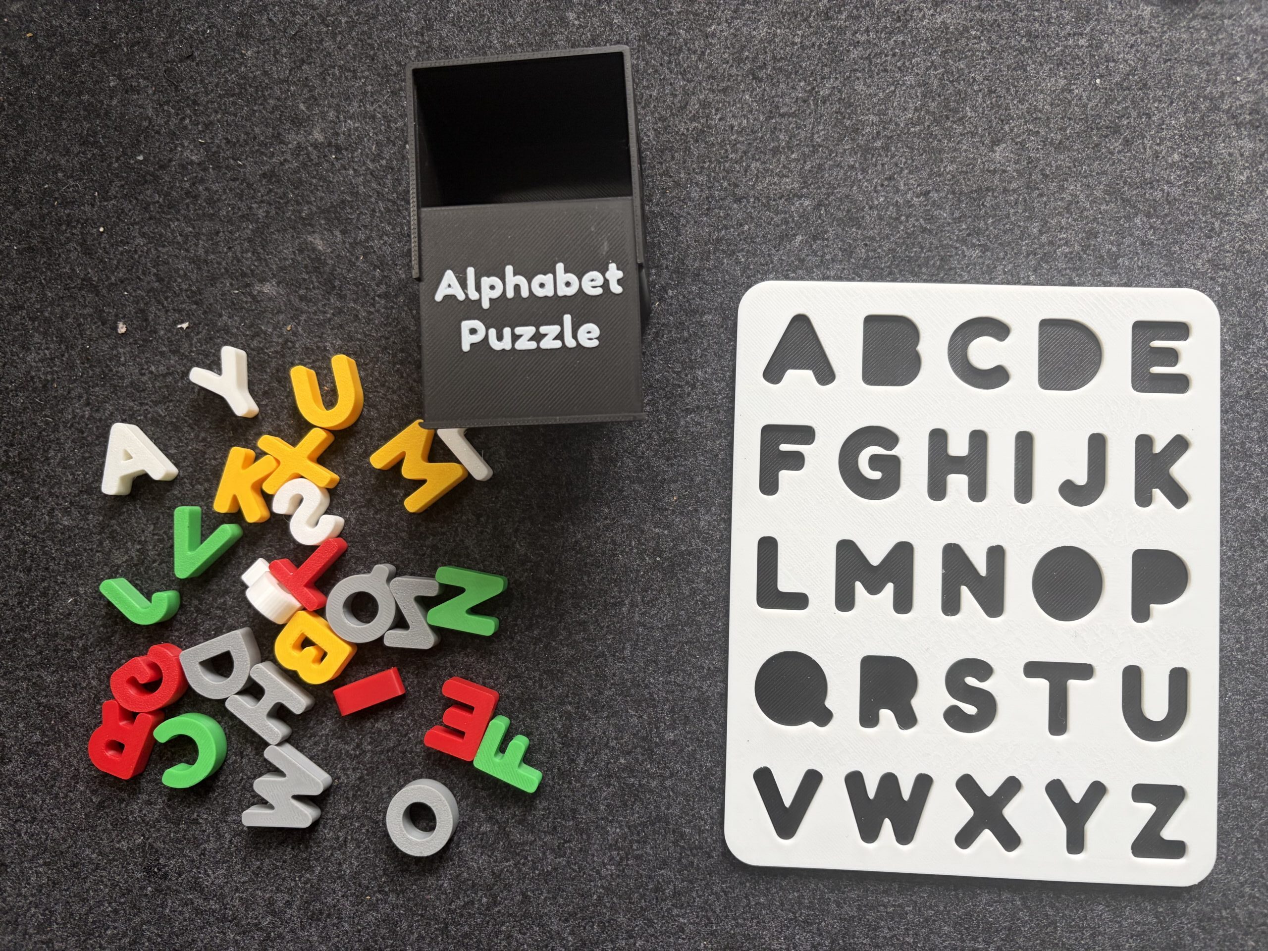 3D Printed Alphabet Number Kids 3D Learning Puzzle