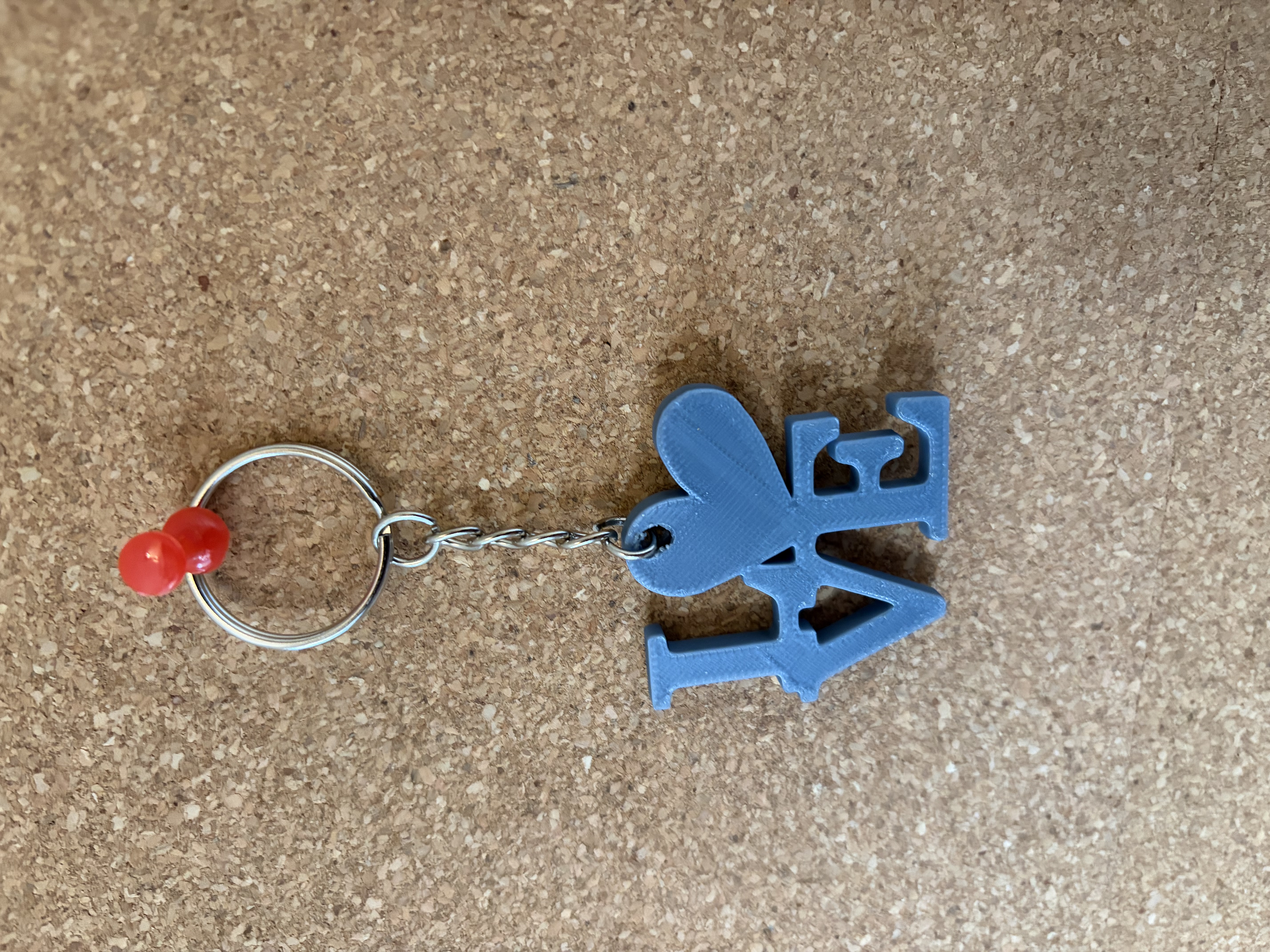 3D Printed Key Ring - I Love You Sign