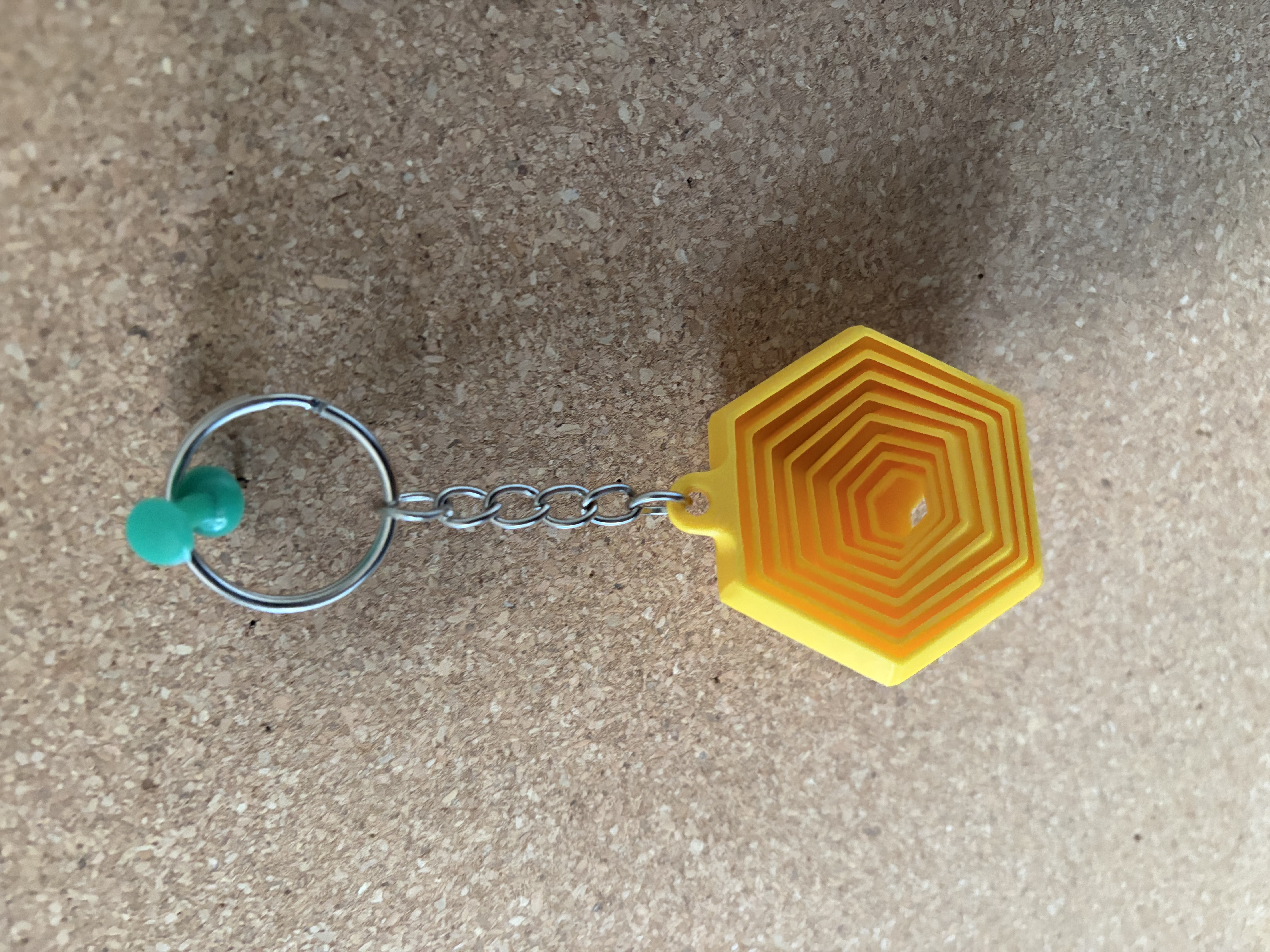 3D Printed Key Ring - Fidget Hexagon