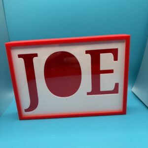 3D Printed Name JOE Sign Picture Frame