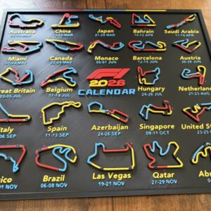 3D Printed F1 Sign Track & Dates 2026 Calendar