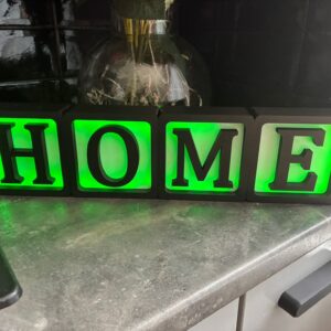 3D Printed Home Decor Light Up LED Sign