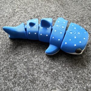 3D Printed Articulated Fish Whale – Flexible Fidget Figures
