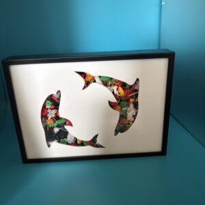 3D Printed Home Decor Picture Sign - Dolpins