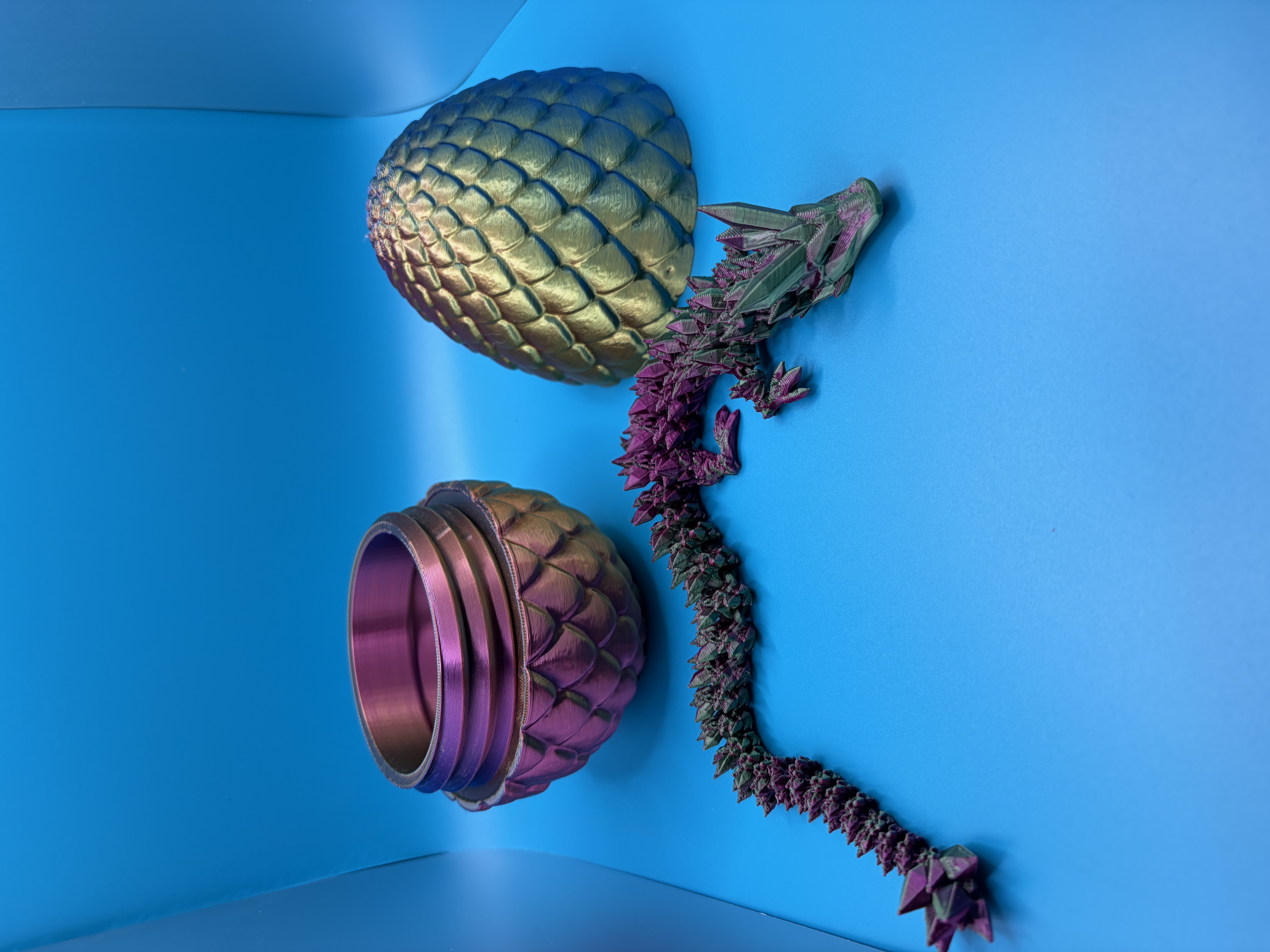 3D Printed Crystal Dragon Egg Full Articulated Surprise Dragons Fidget Gift