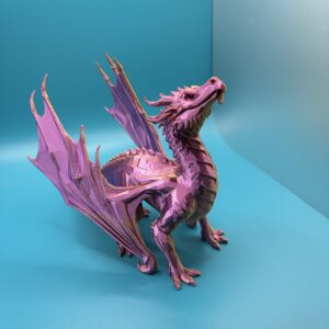3D Printed Figure Model - Rainbow Dragon Statue