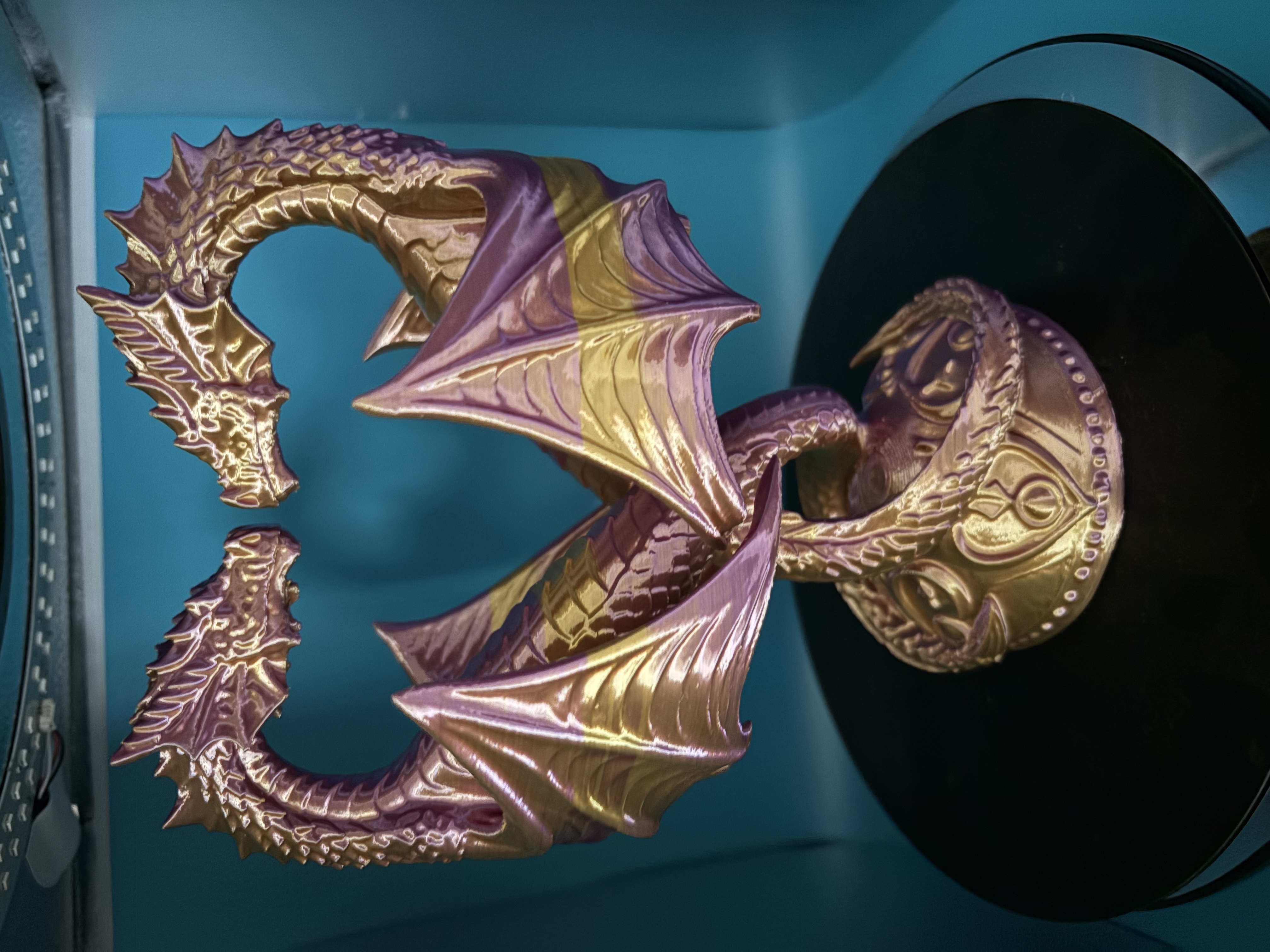 3D Printed - Duel Dragon Statue Figure