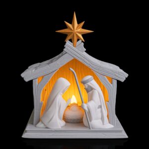 3D Printed Christmas Bright Nativity - Light Up Table Lamp