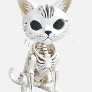 3D Printed Halloween Articulated Flexi Skeleton Cat - Choice Of Colours