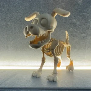 3D Printed Halloween Articulated Flexi Skeleton Dog - Choice of Colours