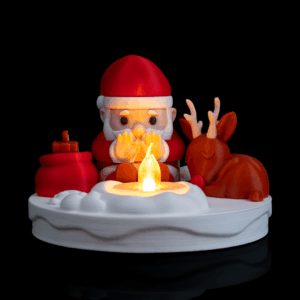 Christmas Santa’s Bonfire - Light Up Table Lamp