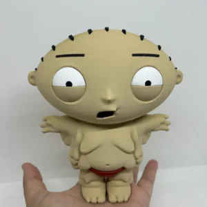 3D Printed Toy Action Figure Model - Stewie after steroids