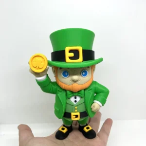 3D Printed Toy Action Figure Model -St. Patrick's Leprechaun