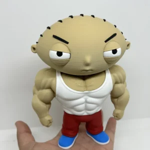 3D Printed Toy Action Figure Model - Stewie on steroids